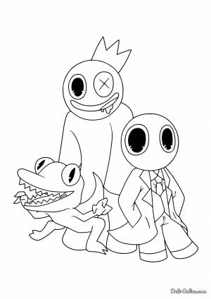 Раскраска Синий, Красный и Оранжевый из Радужные друзья