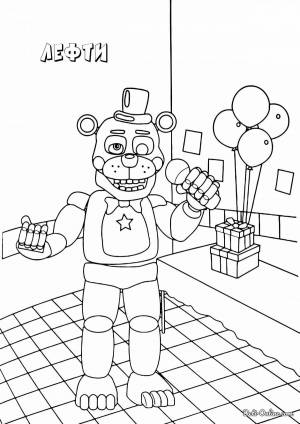 Раскраски Фнаф лефти