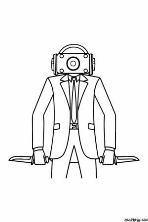 Раскраска Скибиди Туалет G-Man