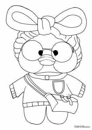 Раскраска Уточка Лалафанфан с красивым бантом