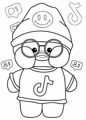 Раскраска Уточка Лалафанфан тиктокерша