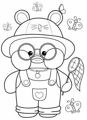 Раскраска Уточка Лалафанфан с сачком