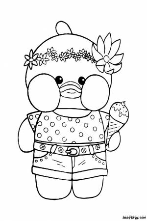 Раскраска Лалафанфан с мороженым