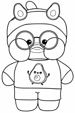 Раскраска Уточка Лалафанфан в костюме авкоадо