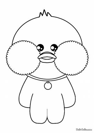 Раскраска Уточка Лалафанфан с медальоном