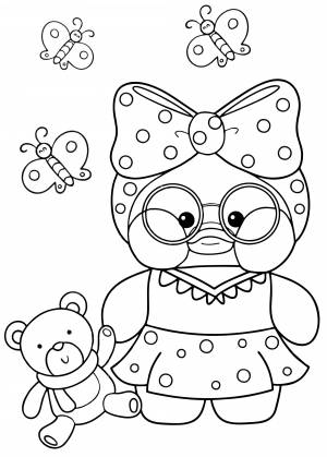 Раскраска Уточка с игрушкой