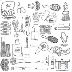 Раскраска косметика для уточки для детей  и