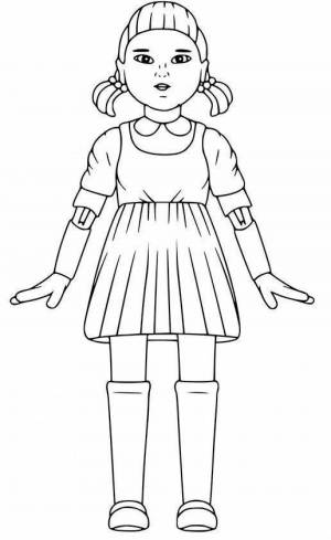 Раскраски Кукла из игры кальмара кукла