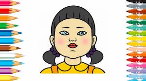 КАК НАРИСОВАТЬ КУКЛУ ИЗ ИГРЫ В КАЛЬМАРА