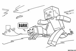 Раскраска Игра в Кальмара в мире Майнкрафт