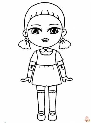 Раскраски из игры «Кальмары» для печати  для детей и взрослых