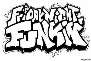 Раскраска Логотипа Friday Night Funkin