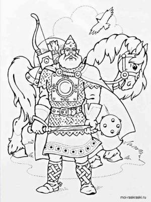 Раскраска Богатыри