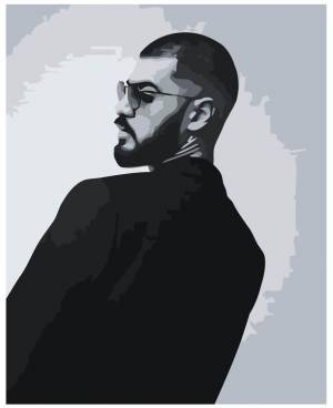 Картина по номерам на холсте с подрамником ЖПН MiyaGi, Раскраска 40x50 см, Мужчины Знаменитости Музыканты Люди