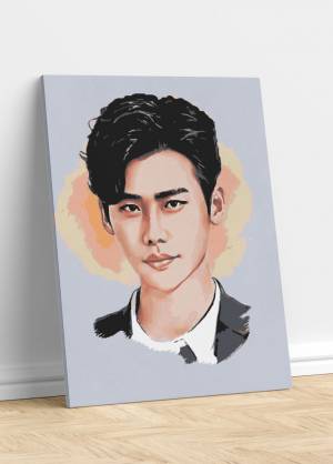 Картина по номерам Ли Чон Сок Актеры Знаменитости на холсте на подрамнике 40х50 Раскраска