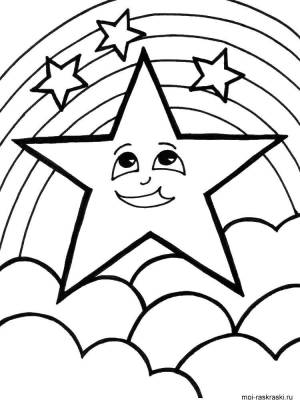 Раскраски звёзды, Раскраска Красивые разные звезды звезды