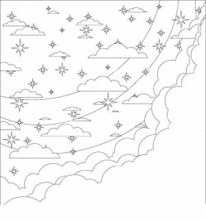 Рисунок неба раскраска