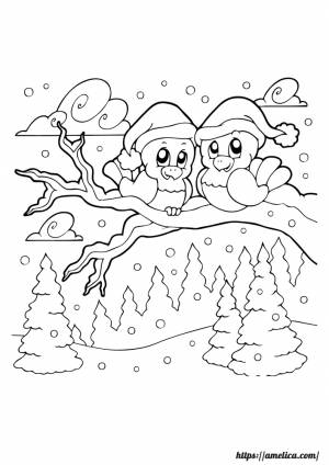 зимние раскраски, новогодние для детей