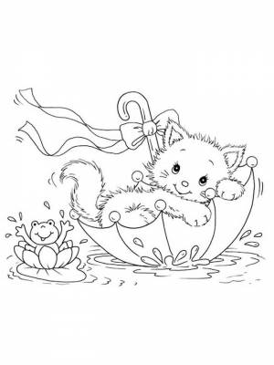 Раскраска Милые Котики   в формате