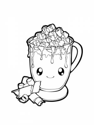 Раскраска Милая еда   в формате