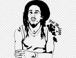 Боб Марли Nine Mile Книжка-раскраска Рисование, Боб Марли, знаменитости, белый, лицо png