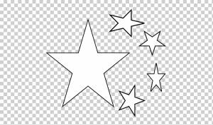 Рисунок Книжка-раскраска Черно-белый, Пять Звезд с, угол, белый, фотография png