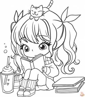 Симпатичные раскраски аниме для печати  для детей и взрослых