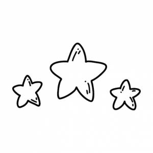 Ручной рисунок каракули набор иконок звезд векторный рисунок черный контур небесного тела морская звезда для печати раскраски страницы детский дизайн логотипа