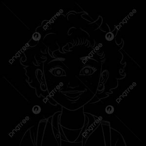 мультфильм девушка с вьющимися волосами наброски эскиз рисунок вектор PNG , рисунок знаменитости, контур знаменитости, эскиз знаменитости PNG картинки и пнг рисунок для й загрузки