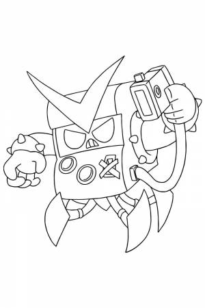 Раскраска 8 бит робот Браво Старс