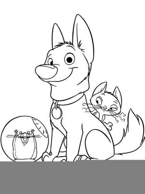 Раскраски вольт, Раскраска Собака вольт и его друзья Вольт мультик