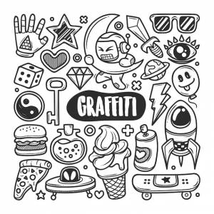 Граффити рисованной doodle раскраски