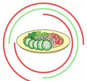 Как нарисовать овощной салат поэтапно