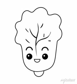 Книжка-раскраска, салат с милым лицом картины на стену