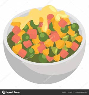 Салат Olivier Иллюстрация Вектор Белом Фоне Векторное изображение ©Morphart 419348590