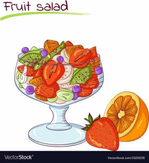 Фруктовый салат раскраска