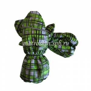 Детские зимние краги расцветка Салат Клетка