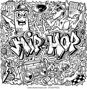 Vector Hip Hop Graffiti Doodle Line