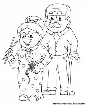 Раскраски Бабушка и дедушка для детей