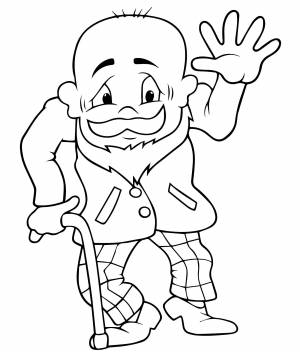 Дедушка с тростью