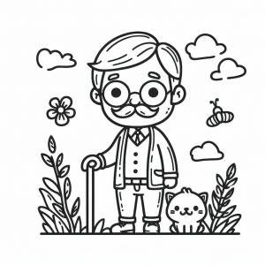 Раскраска дедушка