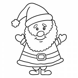 Раскраска Милый Дедушка Мороз для малышей