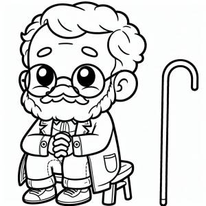 Раскраска дедушка