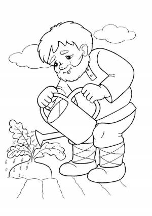 Раскраска дедушка сказки