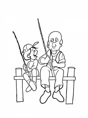 Раскраска Дедушка  картинку онлайн