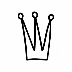 Ручной рисунок короны векторная корона изолирована