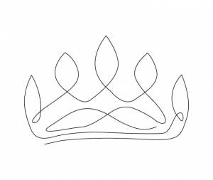 Непрерывный однолинейный рисунок короны
