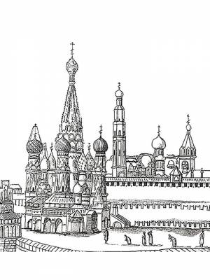 Раскраска Кремль картинка в формате  онлайн