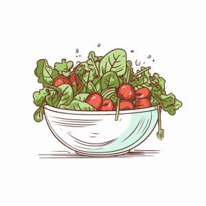 Салат плоская векторная иллюстрация салат ручной рисунок изолированная векторная иллюстрация