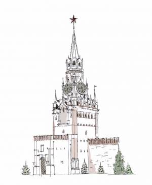 Раскраска спасская башня кремля